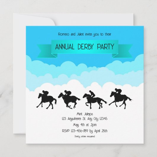 Sky High Sprints Annual Derby Party Invitation 招待状 (正面)
