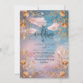 Sky of Love Golden flowers 結婚's 招待状 (正面)