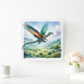 Sky Ruler The Quetzalcoatlus REF34 - Watercolor スクエア壁時計 (ホーム)