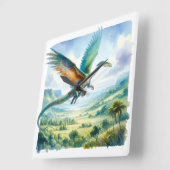Sky Ruler The Quetzalcoatlus REF34 - Watercolor スクエア壁時計 (傾斜)
