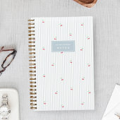 Sky | Scattered Cherry Pinstripe Personalized ノートブック