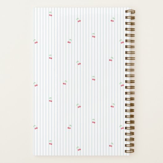 Sky | Scattered Cherry Pinstripe Personalized ノートブック (裏面)