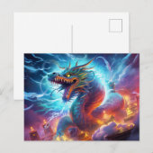 Skybreaker – Chinese Airbrush Dragon over City in  ポストカード (正面/裏面)