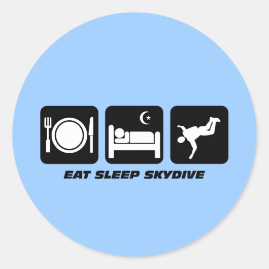 skydive睡眠を食べて下さい ラウンドシール (正面)