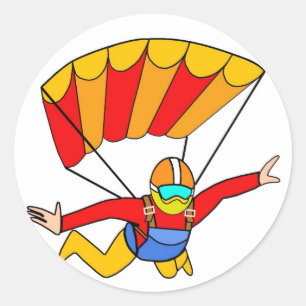 Skydive赤いYelloのパラシュート ラウンドシール