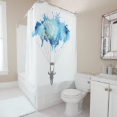 Skydiverのパラシュート。 Skydivingの落下傘で降りること シャワーカーテン (インサイチュ)