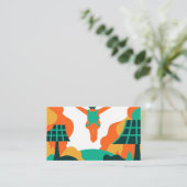 Skydiver Descending Over Solar Powered Landscape 名刺 (スタンド正面)