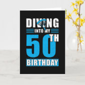 Skydiver Gift 50th Birthday カード (黄色い花)