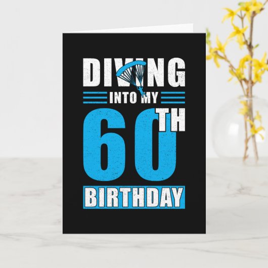 Skydiver Gift 60th Birthday カード (黄色い花)