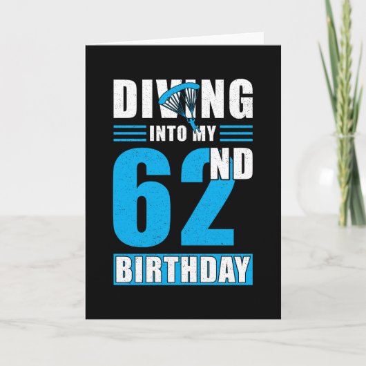 Skydiver Gift 62nd Birthday カード (正面)