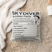 Skydiver Nutrition Facts Throw Pillow Gift for Sky クッション (ブランケット)