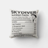 Skydiver Nutrition Facts Throw Pillow Gift for Sky クッション (正面)