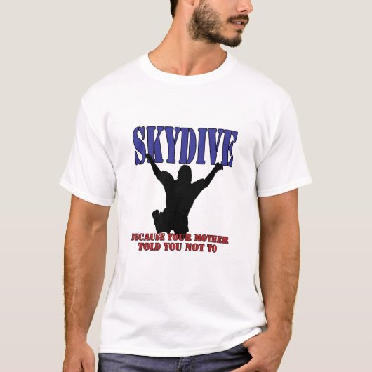 Skydivingのワイシャツのシルエット Tシャツ (正面)
