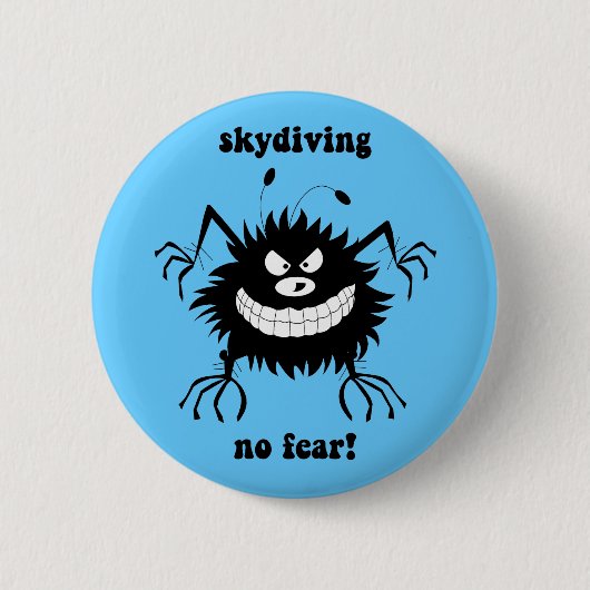 skydiving恐れ無し 缶バッジ (正面)