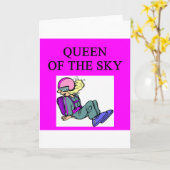 skydiving空のダイバーの女王 カード (黄色い花)