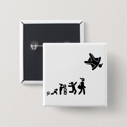 Skydiving 缶バッジ (正面&裏面)