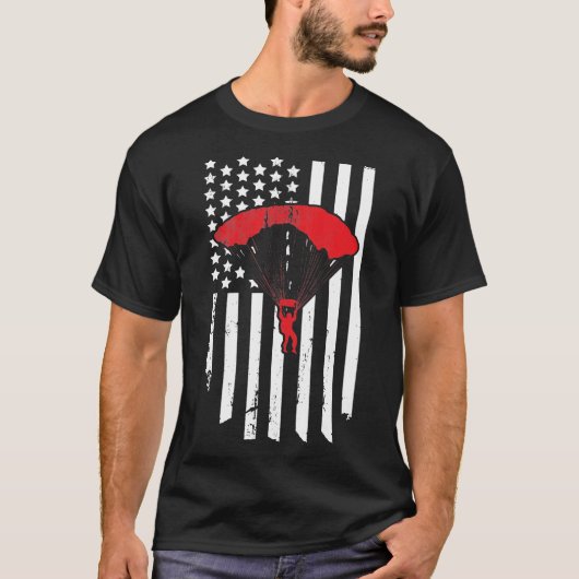 Skydiving American Flag Tシャツ (正面)