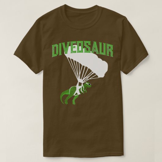 Skydiving Dinosaur  Prehistoric Parachutist Gift  Tシャツ (デザイン正面)