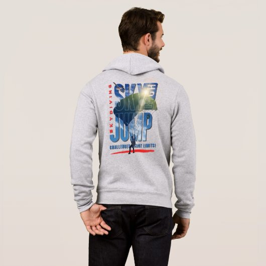 Skydiving-Feel Freedom Above Clouds | Men Full-zip パーカ (裏面フル)