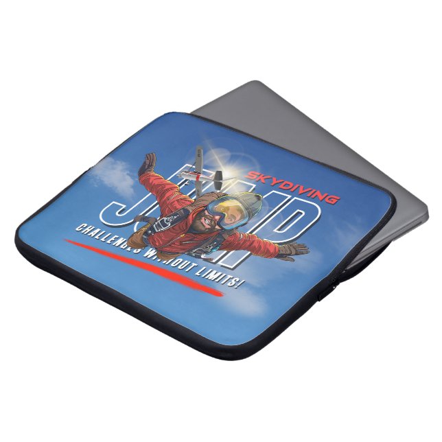  Skydiving-Feel Freedom Above the Clouds | 15" Men ラップトップスリーブ (正面上部)