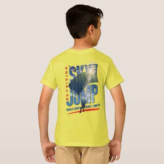 Skydiving-Feel Freedom Above the Clouds | Kids Tシャツ (裏面フル)