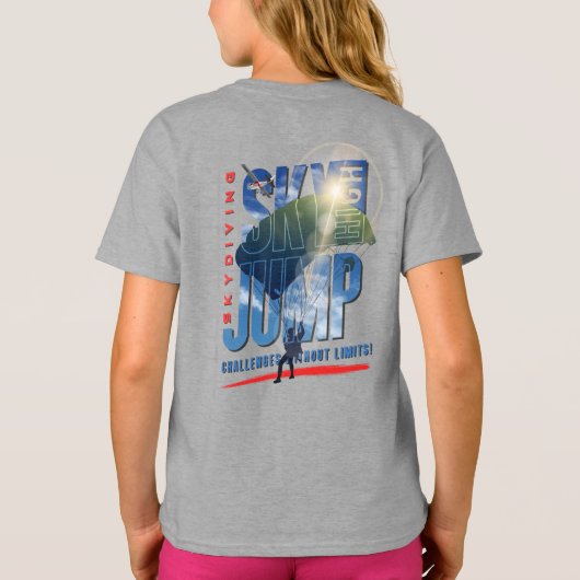 Skydiving-Feel Freedom Above the Clouds | Kids Tシャツ (裏面)