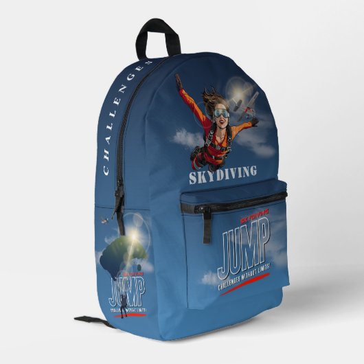 Skydiving-Feel Freedom Above the Clouds | Women プリントバックパック (裏面左端)