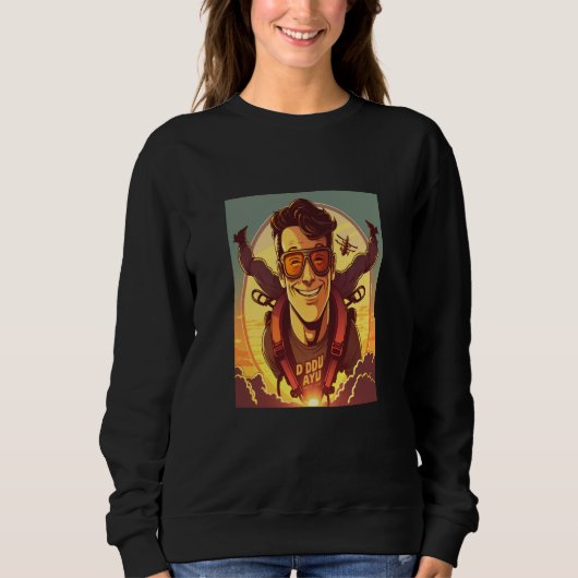 Skydiving Instructor Sunset Skydiving Dad 1 スウェットシャツ (正面)