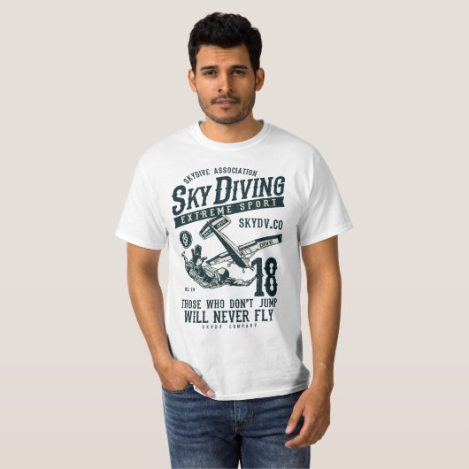 Skydiving Parachuting Skydive Tee Skydiver  Tシャツ (正面フル)