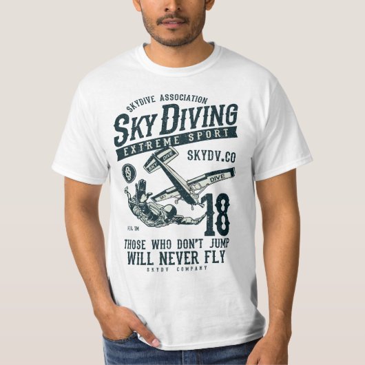 Skydiving Parachuting Skydive Tee Skydiver  Tシャツ (正面)