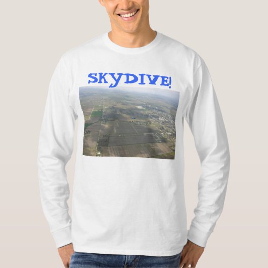 skydiving skydiveパラシュートの地球 tシャツ (正面)