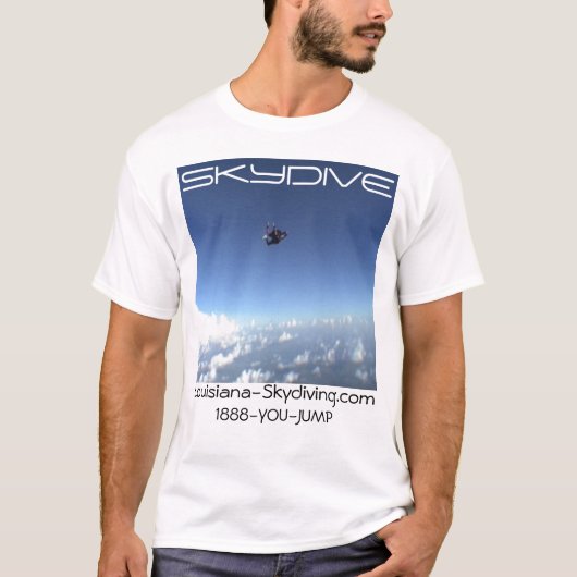 skydiving skydiveパラシュートはロゴを曇らせます tシャツ (正面)