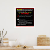 SKYDIVING Theme Park Warning Sign ポスター (キッチン)