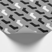 Skyeテリアはパターンのシルエットを描きます ラッピングペーパー (角)