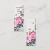 Skyeライアンエバンズ著シャクヤクのしおりか詩歌 スキニー名刺 (正面/裏面)