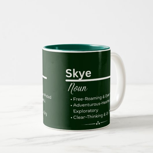 Skye Personalized Name Coffee Mug ツートーンマグカップ (正面右)