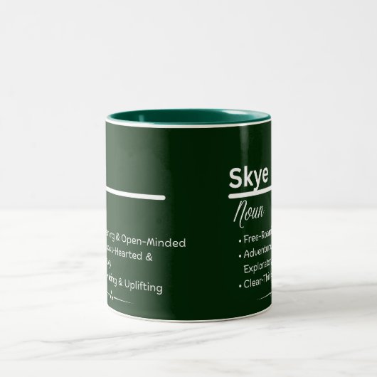 Skye Personalized Name Coffee Mug ツートーンマグカップ (中央)