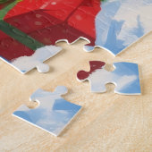 Skye Terrier走 Christmas Hatで雪の中 ジグソーパズル (側面)