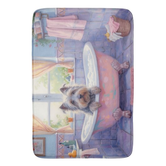 Skye Terrier Bath Time Cozy Bathroom Decor バスマット (正面縦)