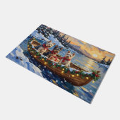 Skye Terrier Christmas Boat Holiday ドアマット (アングル)