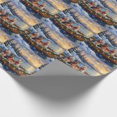 Skye Terrier Christmas Boat Holiday ラッピングペーパー (角)