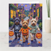 Skye Terrier Trick-or-Treating Halloween Costumes カード (正面)