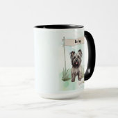 Skye Terrier Watercolor Personalized Dog マグカップ (正面右)