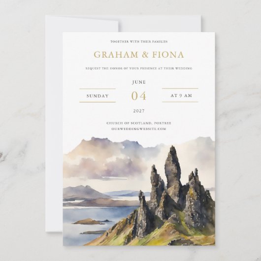 Skye Watercolor Invitation 招待状 (正面)