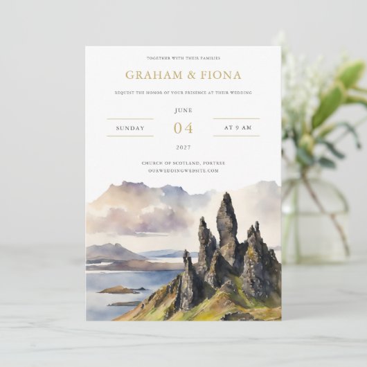 Skye Watercolor Invitation 招待状 (スタンド正面)