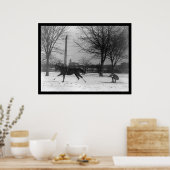 Skying Behind Horse Washington, DC 1919 ポスター (キッチン)