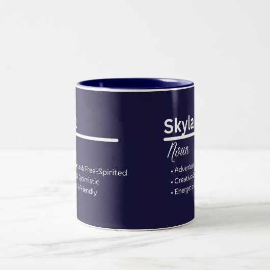 Skyla Personalized Name Coffee Mug ツートーンマグカップ (中央)