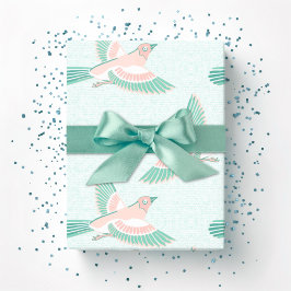 Skylark in Teal and Flamingo ラッピングペーパー