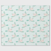 Skylark in Teal and Flamingo ラッピングペーパー (フラット)