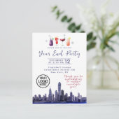 Skyline Company Year End Party Invitation Postcard ポストカード (スタンド正面)